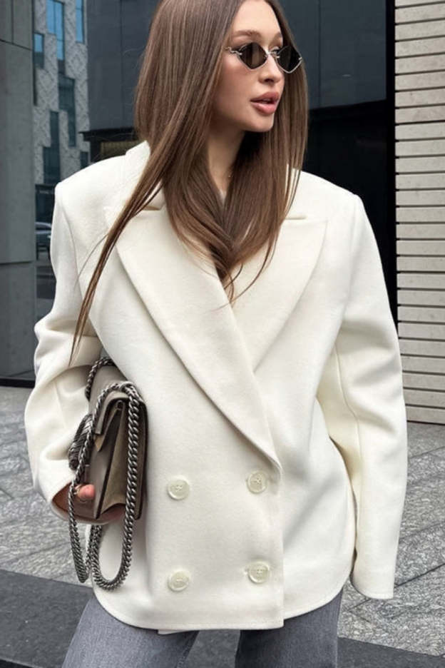 Paneled Wool Blend Blazer