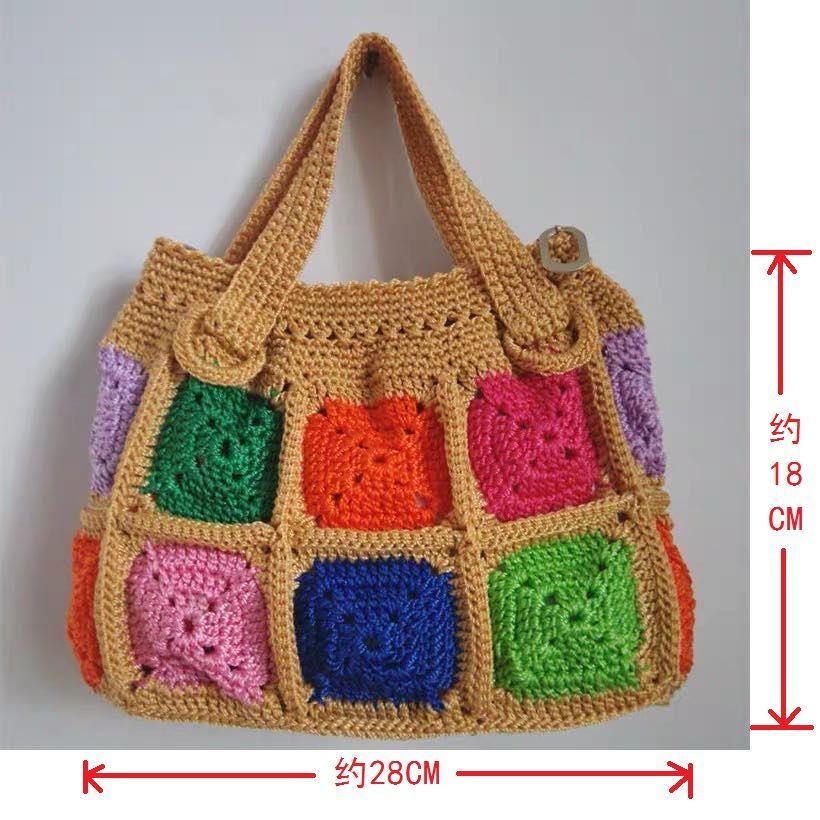  Handmade Crochet Bag Summer Bag Kintting Beach Bag Handmade crochet bag crochet shoulder bag Kintting tote bag Colorful hand bag