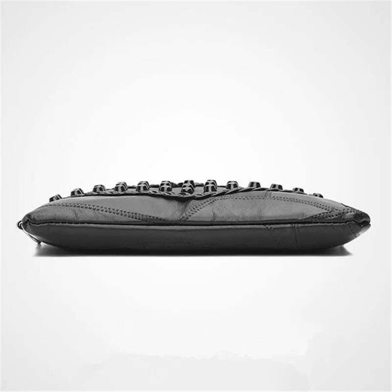 Retro Rivet Envelope Shoulder Bags for Women Small Messenger Bag PU Leather Lady Pouch Bag Black bolsos mujer Purse