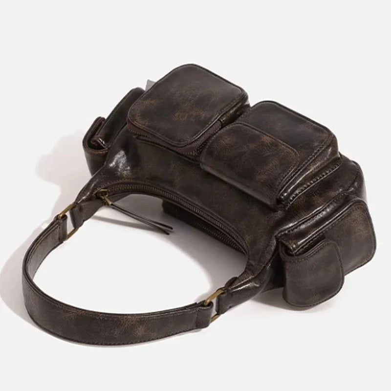 Hobo Multi Pocket Locomotive Bag New Single Shoulder Bag Underarm Bag High Capacity Women Bag