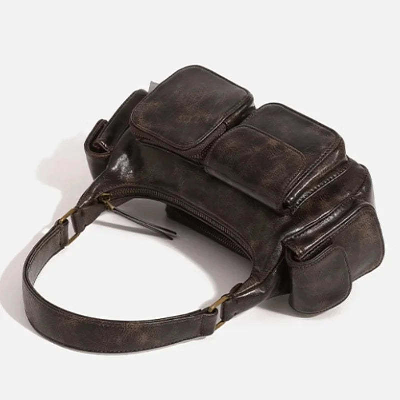 Hobo Multi Pocket Locomotive Bag New Single Shoulder Bag Underarm Bag High Capacity Women Bag