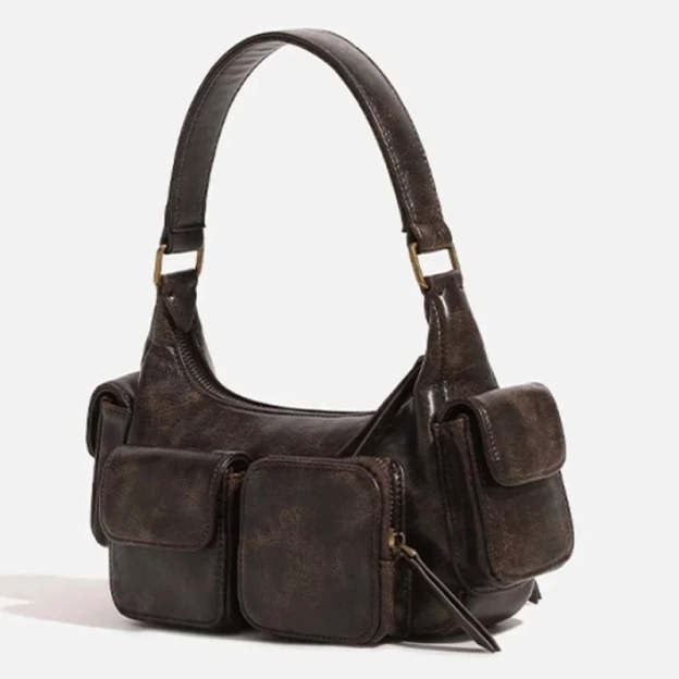 Hobo Multi Pocket Locomotive Bag New Single Shoulder Bag Underarm Bag High Capacity Women Bag