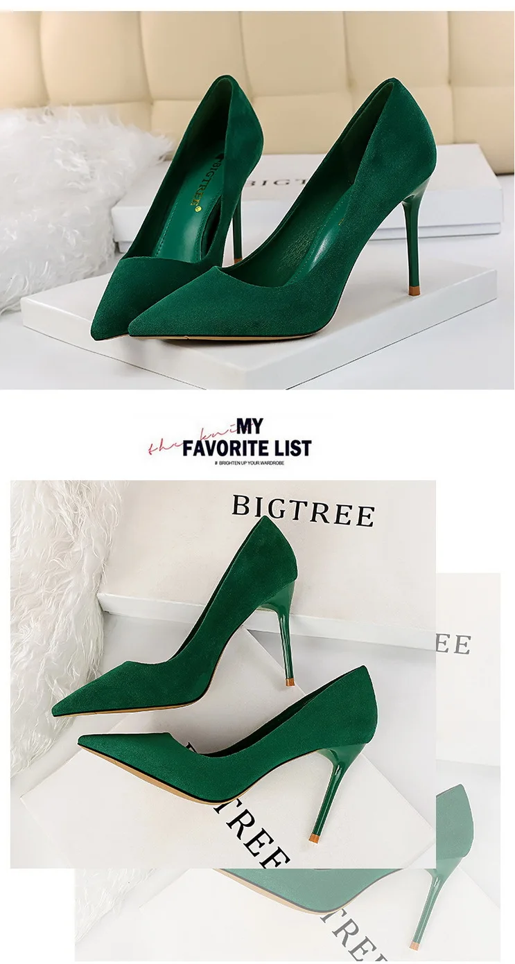 Shoes Suede Woman Pumps New High Heels For Women Office Shoes Fashion Stiletto Heels Women Basic Pump Plus Size 42 43