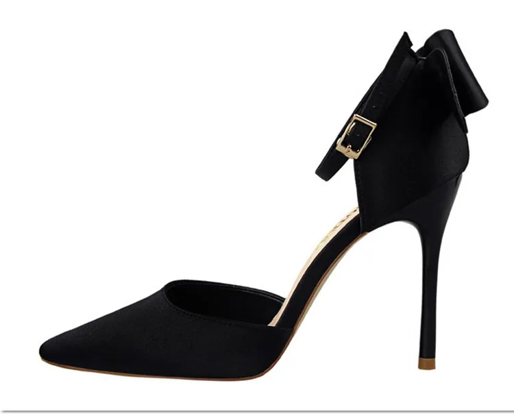 Shoes Bow Woman Pumps Silk High Heels Women Shoes Stiletto Red Wedding Shoes Women Heels Women Sandals 8cm and 10cm
