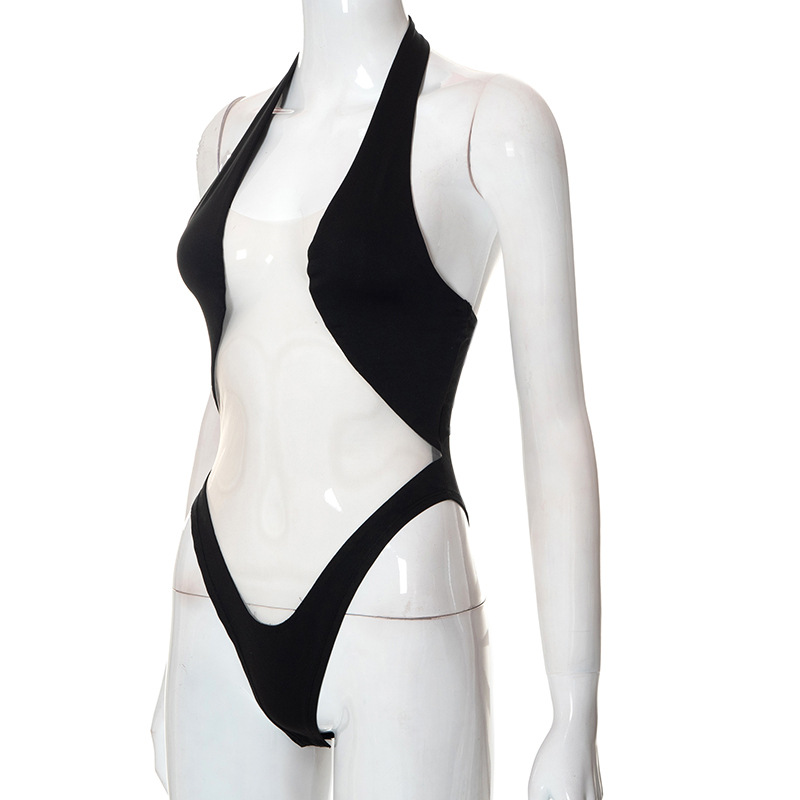 Sheer Sexy Bodysuit Lingerie Sleeveless One-Pieces Body Feminino Neck-Mounted Corset Top Summer Fashion Trends Women Clothing