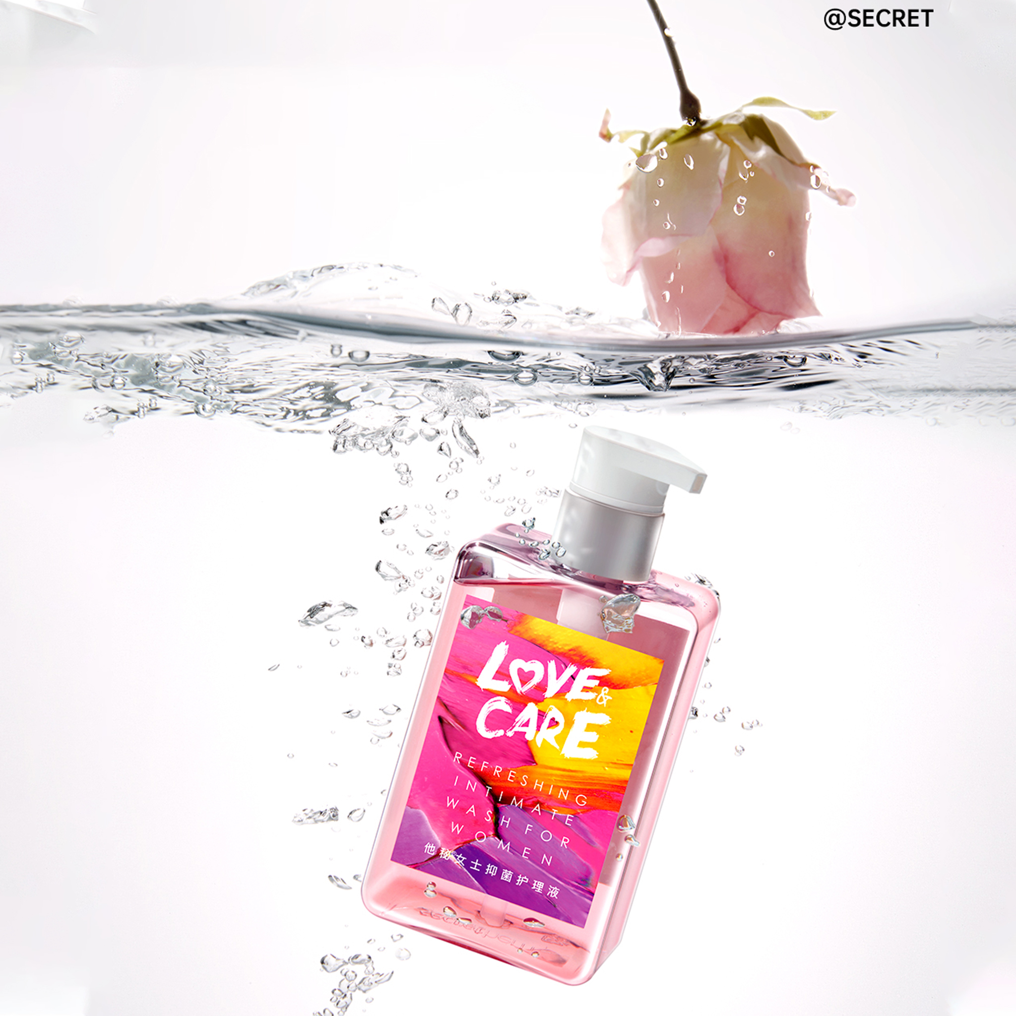 Secretheme Love & Care Women's Intimate Wash | pH Balanced Refreshing Feminine Cleanser | Antibacterial Odor Eliminating Daily Care|260ml