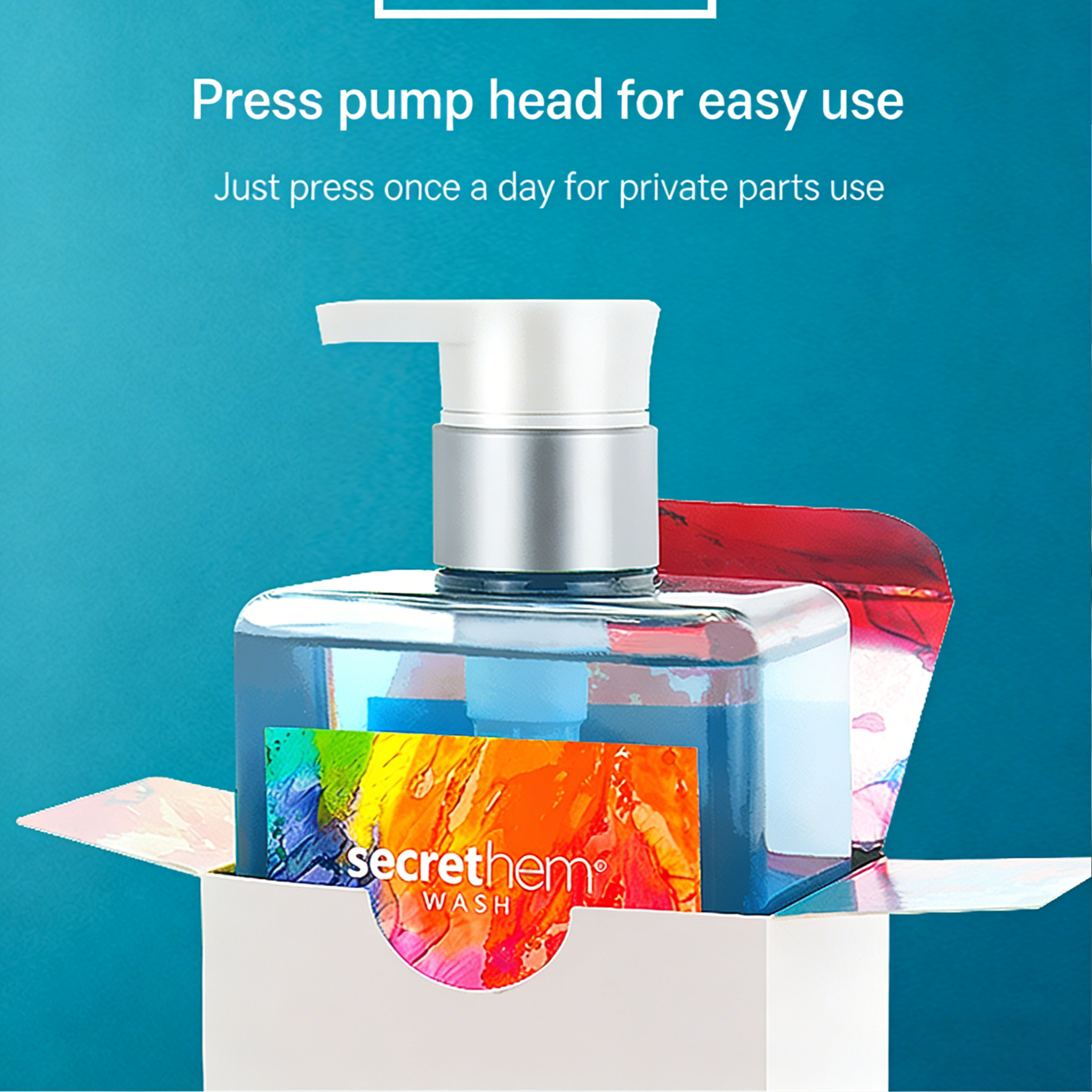 Secretheme Men's Intimate Wash | pH Balanced Antibacterial Cleanser with Natural Herbal Extracts | Soothes Itching, Eliminates Odor & Refreshes | 260ml