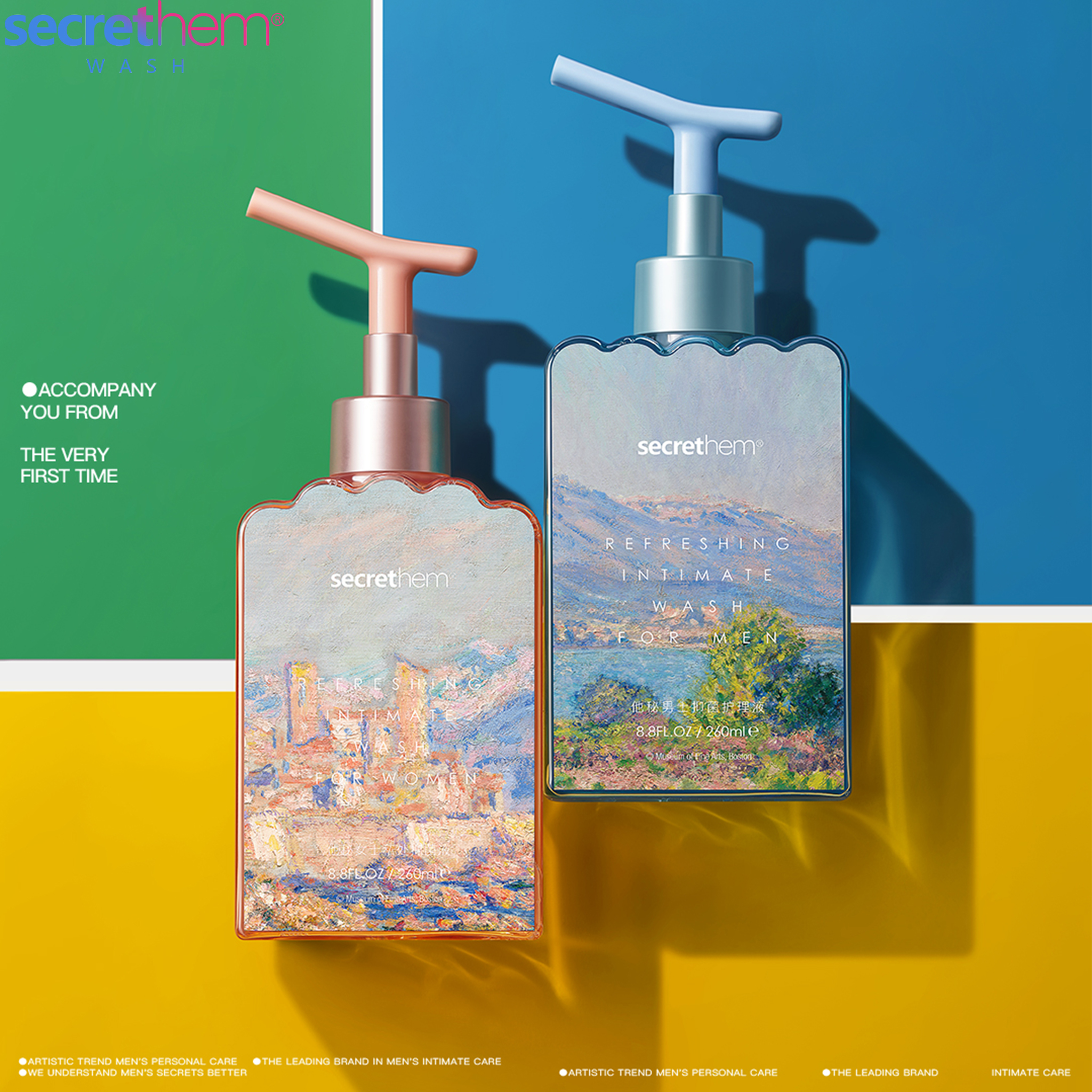 Secrethem x MFA Boston Love & Care Intimate Wash Collection | Limited Edition His & Hers pH-Balanced Cleansers, Art-Infused Daily Care