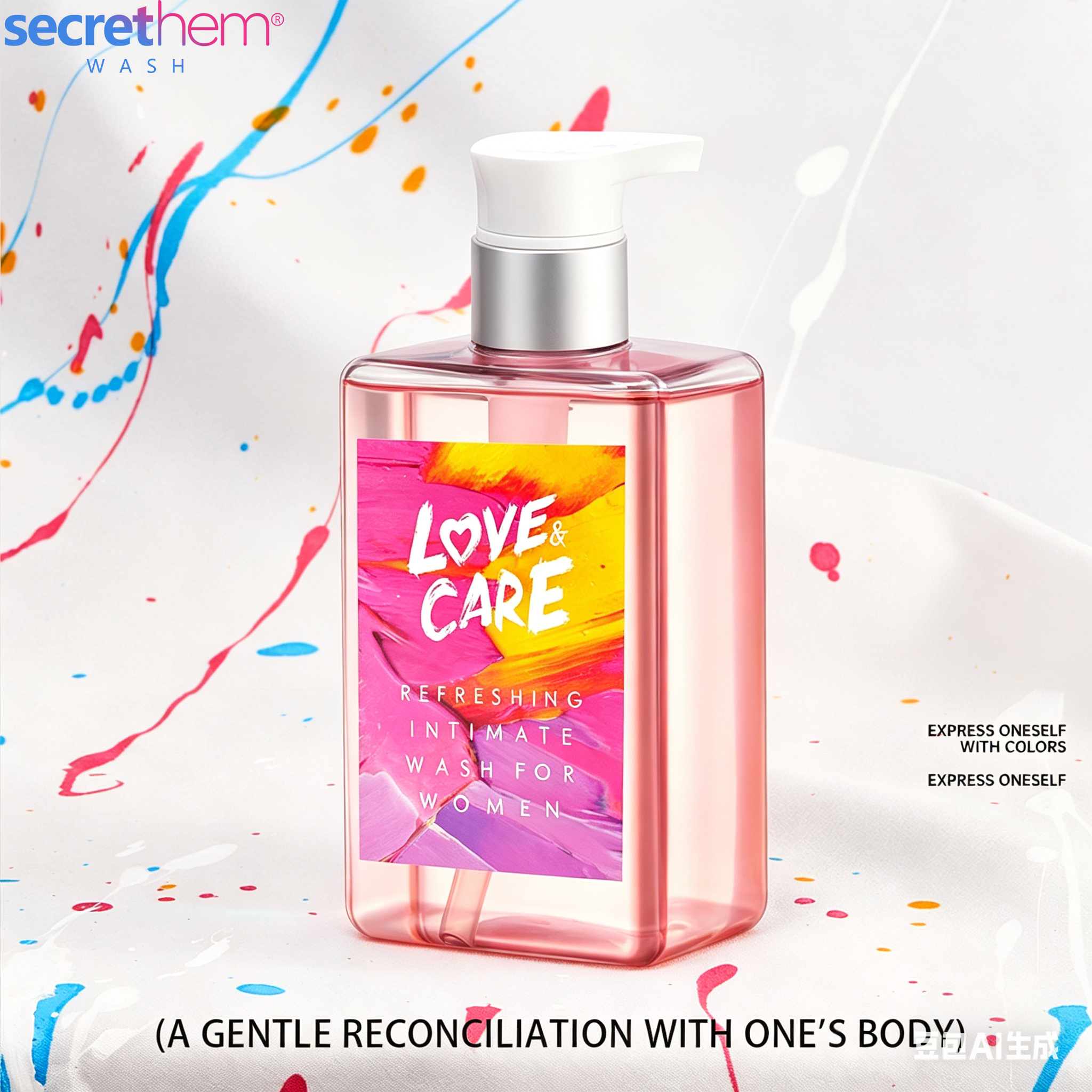 Secretheme Love & Care Women's Intimate Wash | pH Balanced Refreshing Feminine Cleanser | Antibacterial Odor Eliminating Daily Care|260ml