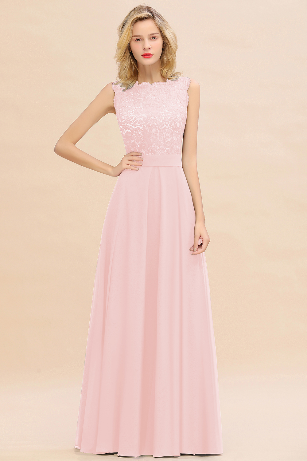 Exquisite Scoop Sleeveless A-line Bridesmaid Dress