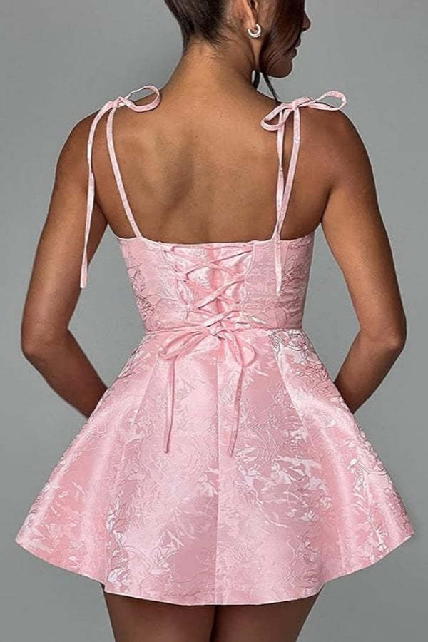 A-line Short Spaghetti Straps Satin Sleeveless Homecoming Dress - CoCosBride