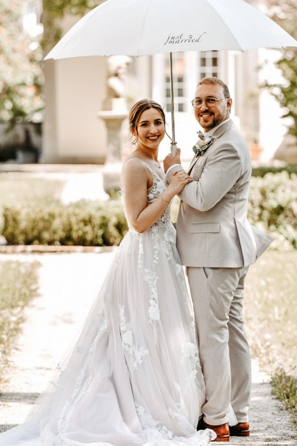 Off The Shoulder A Line Appliques Lace Tulle Long Wedding Dress