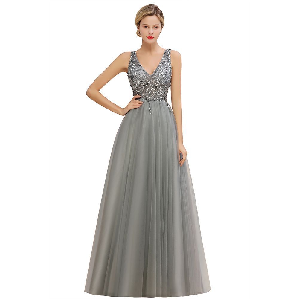 Fabulous V-neck Tulle A-line Prom Dress