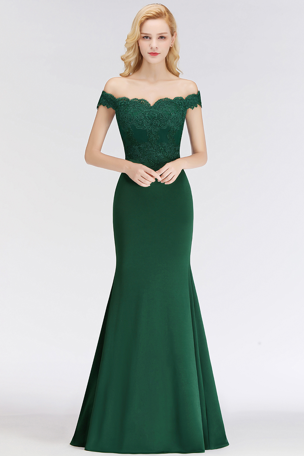 Mermaid Off-the-shoulder Long Appliques Bridesmaid Dress