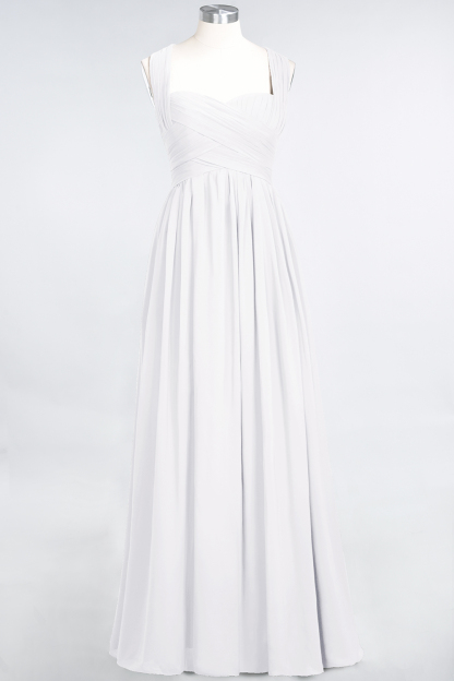 Burgundy Simple Long A-line Cap Sleeves Sweetheart Bridesmaid Dress