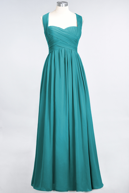 Burgundy Simple Long A-line Cap Sleeves Sweetheart Bridesmaid Dress