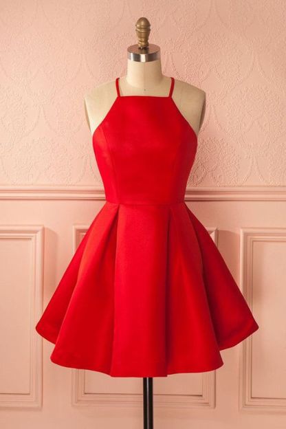 Glamorous Short A-line Satin Prom Dress