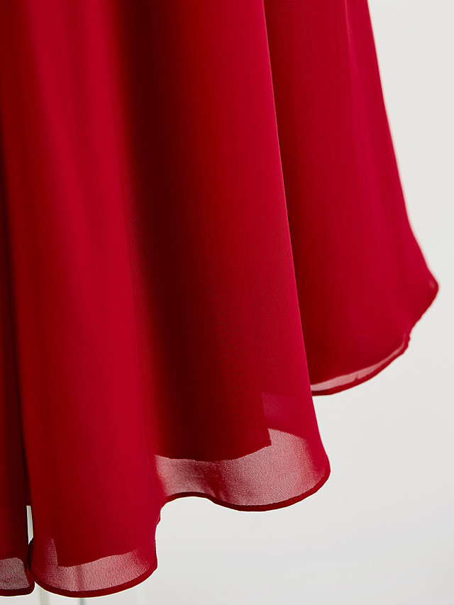 A-Line Spaghetti Strap Floor Length Chiffon Junior Bridesmaid Dress With Sash / Ribbon / Ruching