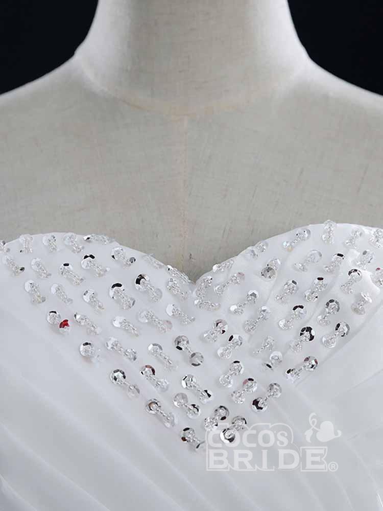 Long Tulle Sweetheart Lace Ball Gown Wedding Dresses