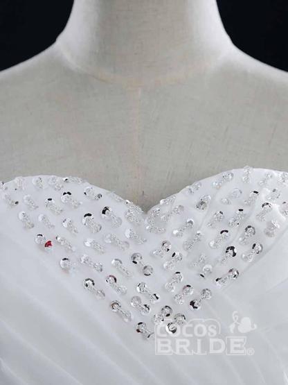 Long Tulle Sweetheart Lace Ball Gown Wedding Dresses