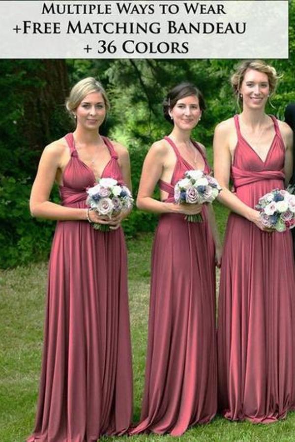 Long A-line Multiway Ways Convertible Bridesmaid Dress
