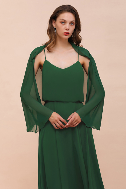 BM1893 Dark Green Long Sleeve Chiffon Special Occasion Wraps