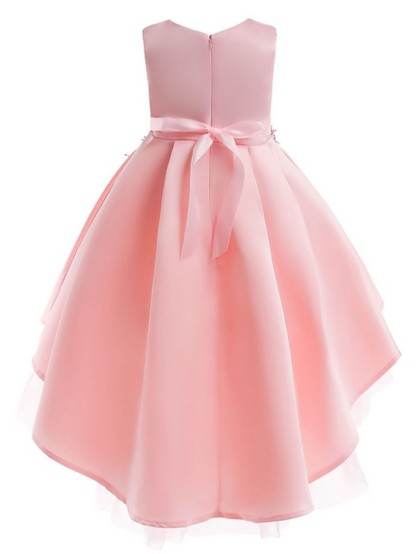 Ball Gown Ankle Length Pageant Flower Girl Dresses - Polyester Sleeveless Jewel Neck With Appliques