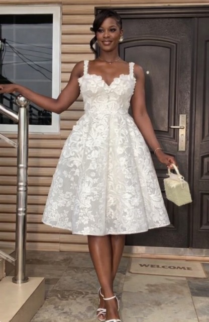 Spaghetti Straps Sleeveless Short A-line Party Dress with Lace Applique