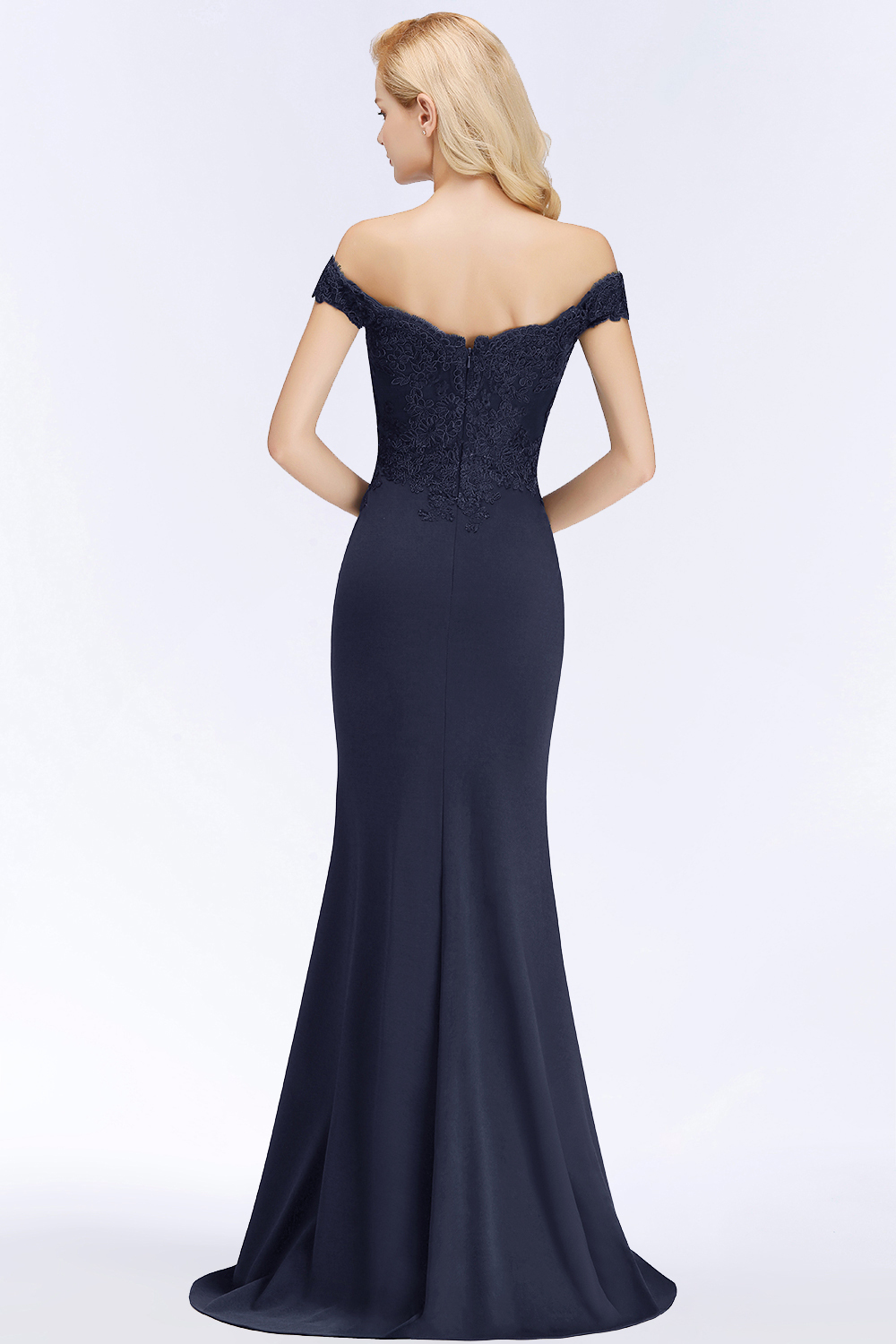 Elegant Long Mermaid Off-the-Shoulder Lace Bridesmaid Dresses
