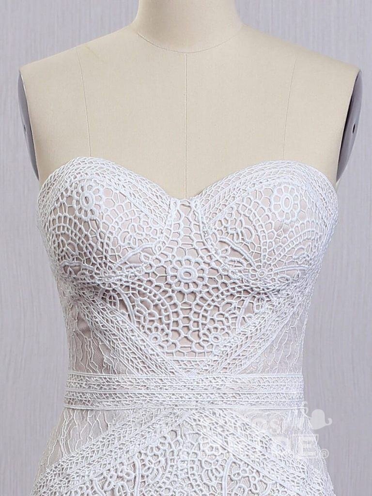 Beach Long Mermaid Sweetheart Lace Boho Wedding Dresses