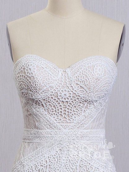 Beach Long Mermaid Sweetheart Lace Boho Wedding Dresses