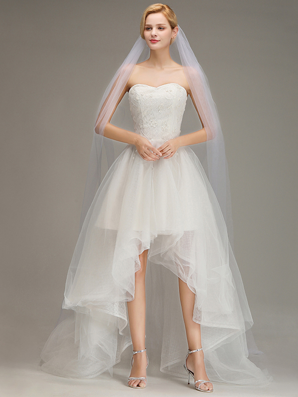 One Layer Cathedral Length Wedding Veil with Comb