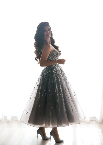 Luxury Glitter Short A-line One Shoulder Tulle Prom Dress
