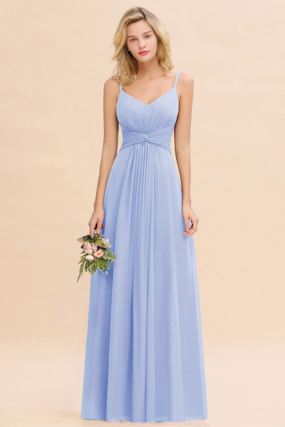 Elegant A-line Ruffles Spaghetti Straps Bridesmaid Dress