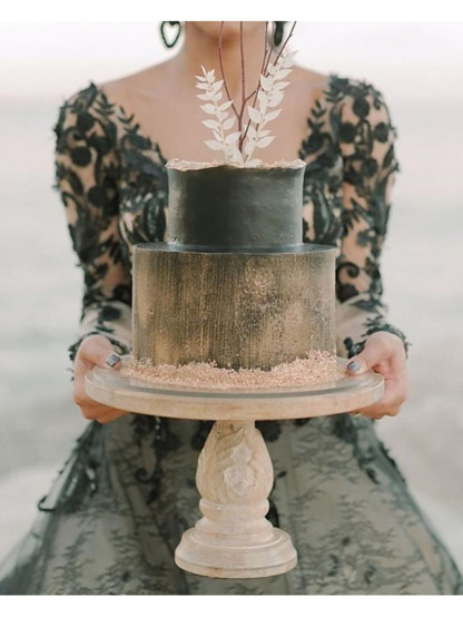 A-Line V Neck Court Train Lace Tulle Long Sleeve Country Plus Size Black Wedding Dresses