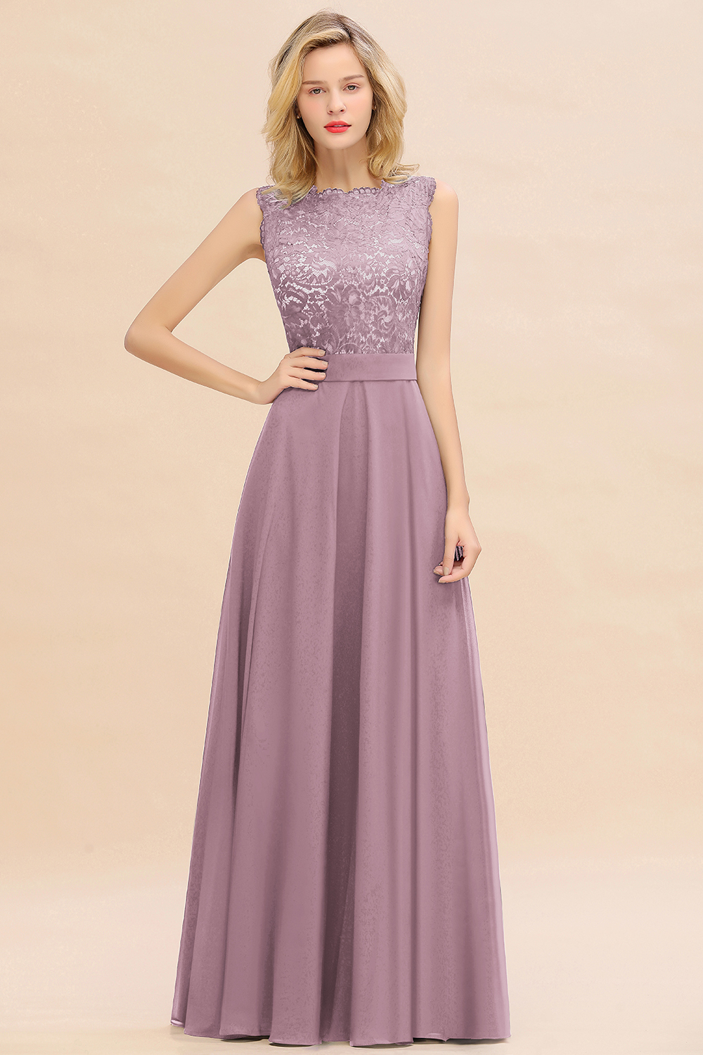 Exquisite Scoop Sleeveless A-line Bridesmaid Dress