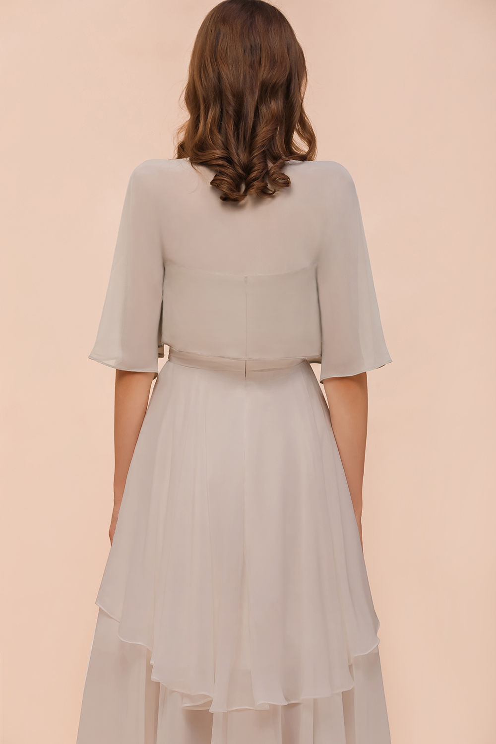 BM1083 Silver Half Sleeves Chiffon Special Occasions Wraps
