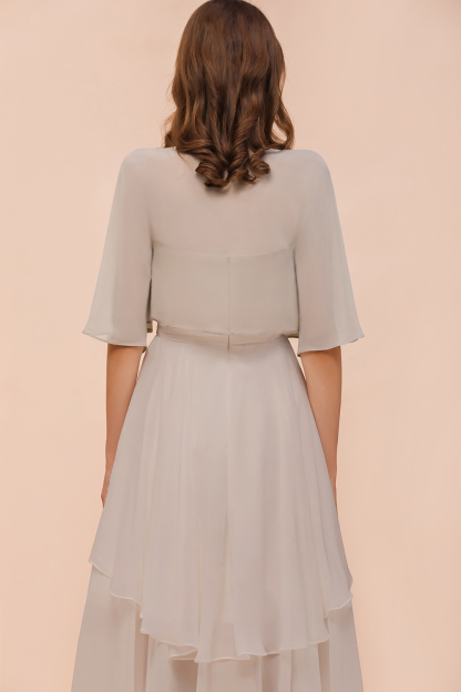 BM1083 Silver Half Sleeves Chiffon Special Occasions Wraps