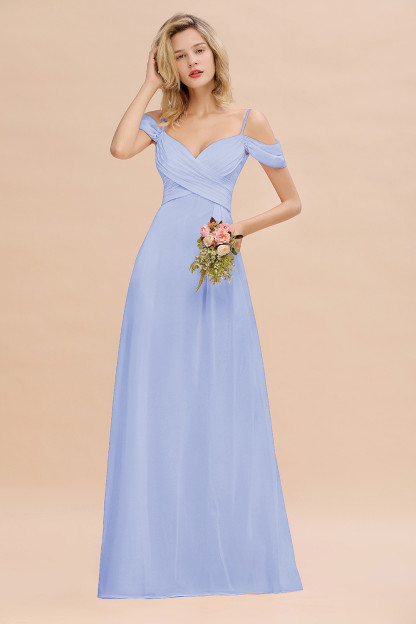 Spaghetti Straps Sweetheart Ruffles Bridesmaid Dress