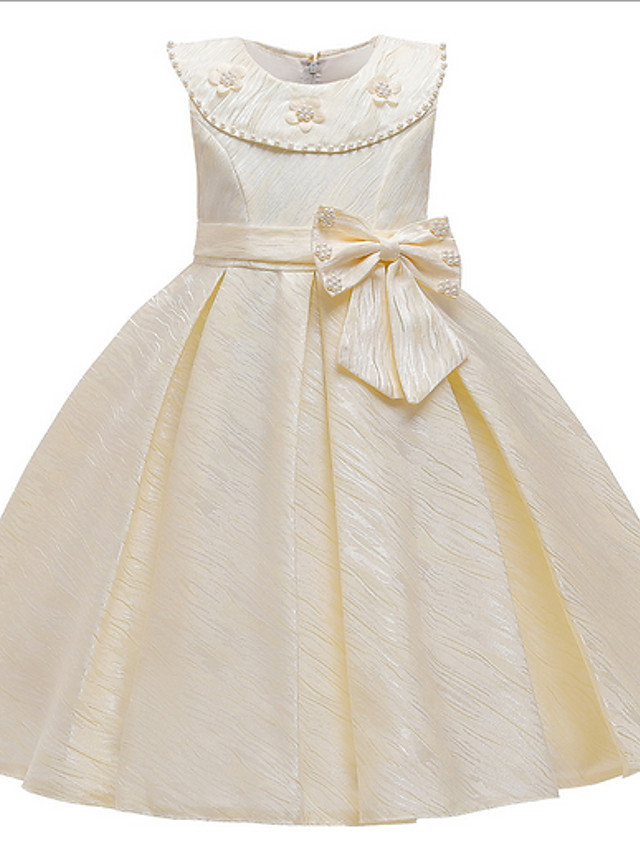 Ball Gown Ankle Length Pageant Flower Girl Dresses - Polyester Sleeveless Jewel Neck With Appliques