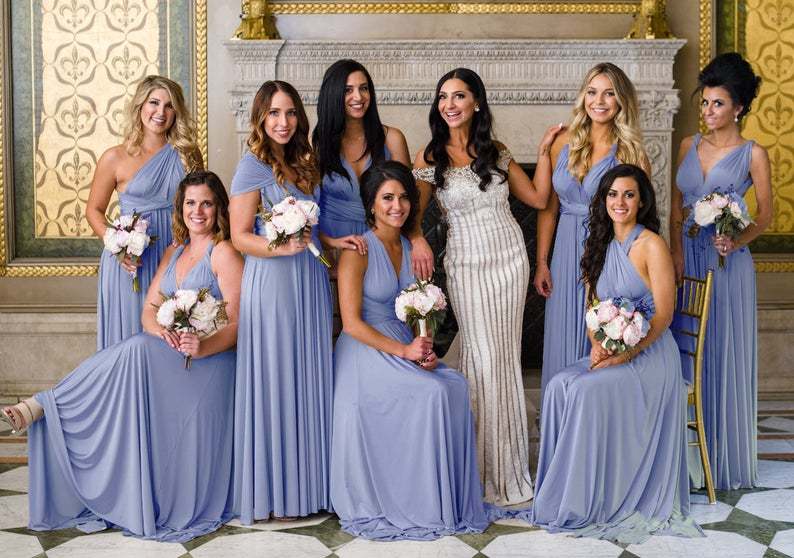 Long Convertible Dress Bridesmaid Dress Multi-way Twist Wrap Formal Dress