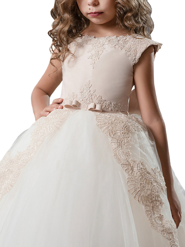 Princess Sweep / Brush Train Girls Dresses For Weddings