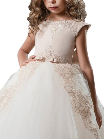 Princess Sweep / Brush Train Girls Dresses For Weddings