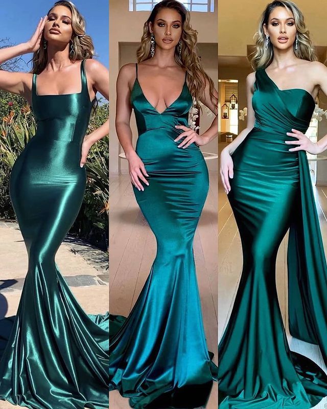 Charming One Shoulder Floor-length Mermaid Prom Dress With Side Train