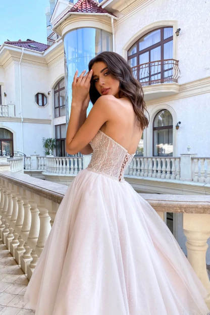 Short A-line Strapless Sleeveless Tulle Ankle length Prom Dresses