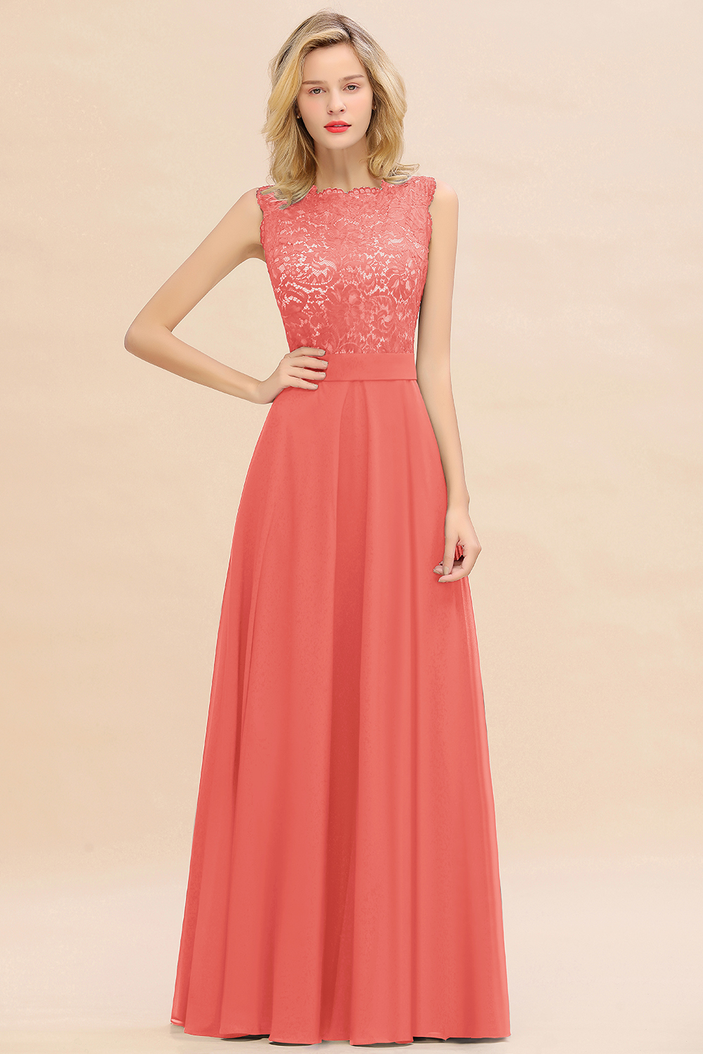 Exquisite Scoop Sleeveless A-line Bridesmaid Dress