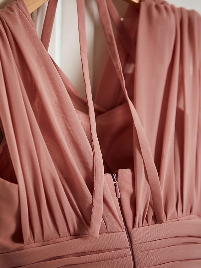 Long A-Line V Neck Chiffon Junior Bridesmaid Dress