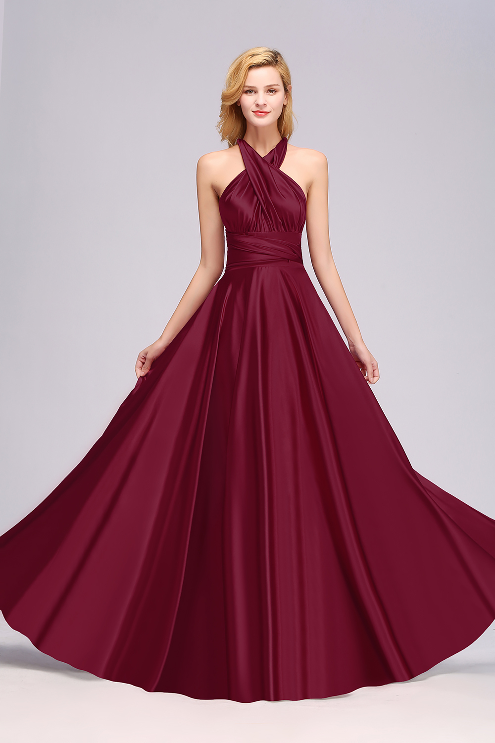 Long Convertible Dress Bridesmaid Dress Multi-way Twist Wrap Formal Dress