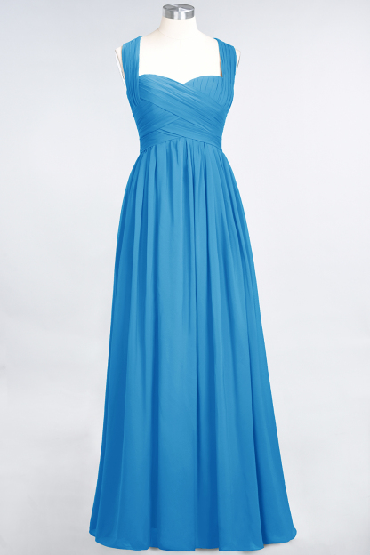 Burgundy Simple Long A-line Cap Sleeves Sweetheart Bridesmaid Dress