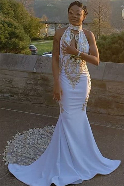 Sleek Halter Chiffon Mermaid Prom Dress